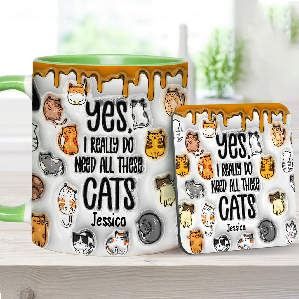 Oui, j'ai besoin de tous ces chats ! – Mug personnalisé à motif chat