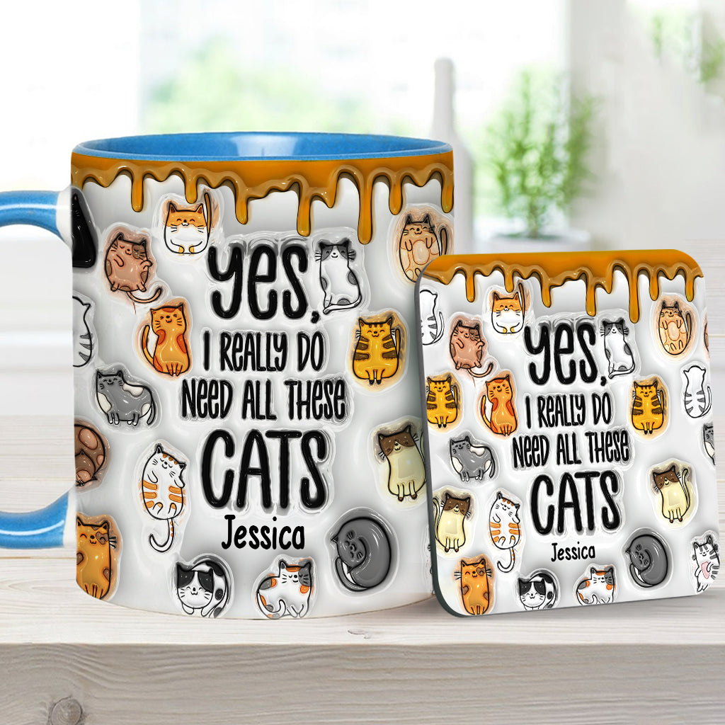 Oui, j'ai besoin de tous ces chats ! – Mug personnalisé à motif chat