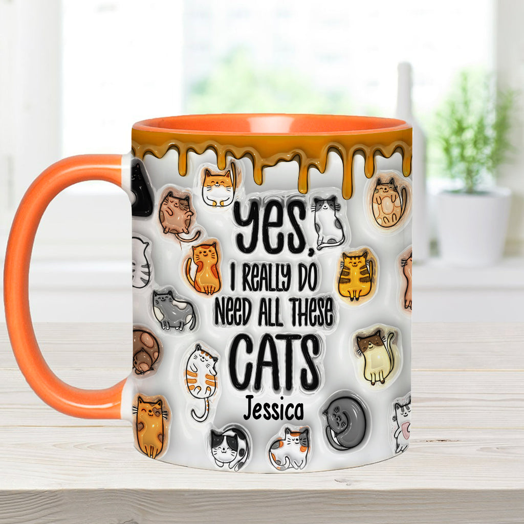Oui, j'ai besoin de tous ces chats ! – Mug personnalisé à motif chat