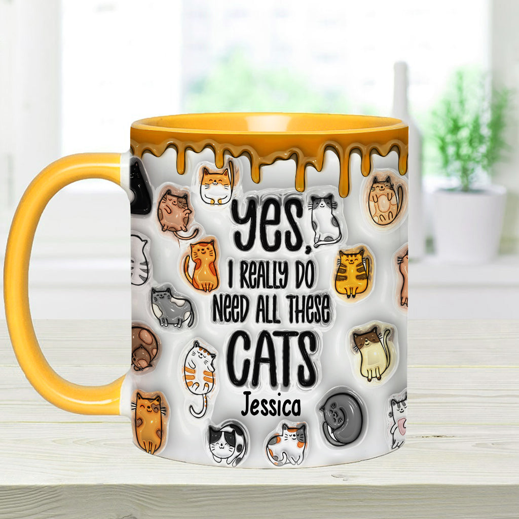 Oui, j'ai besoin de tous ces chats ! – Mug personnalisé à motif chat