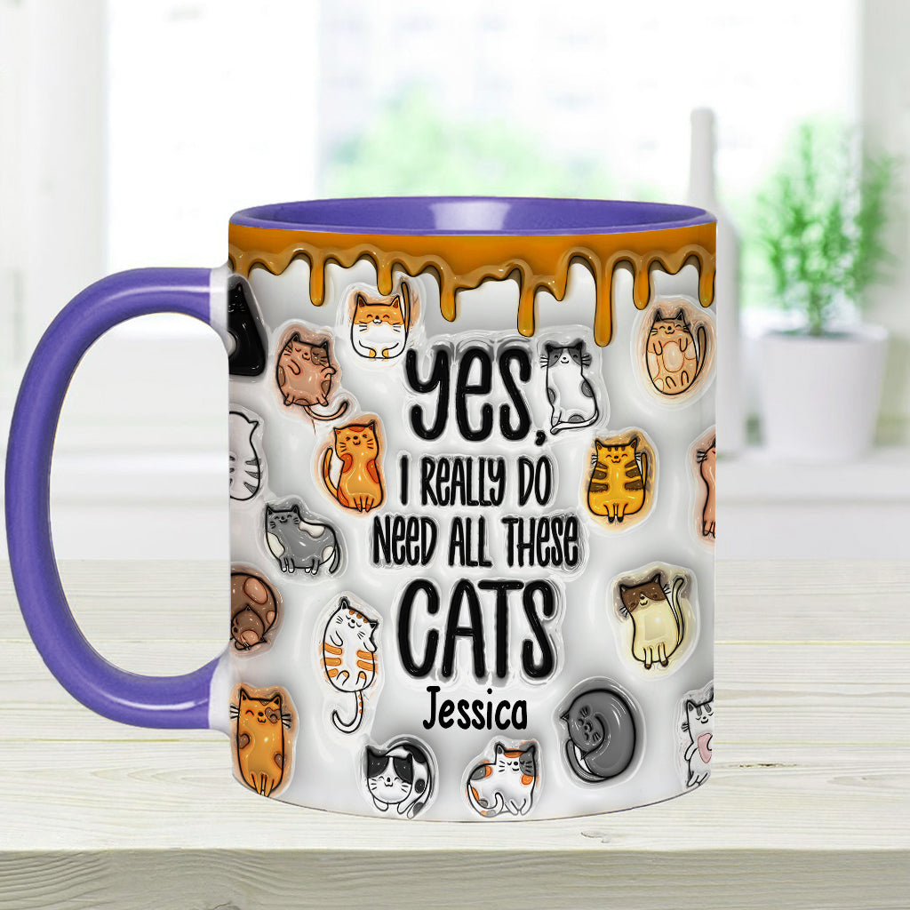 Oui, j'ai besoin de tous ces chats ! – Mug personnalisé à motif chat