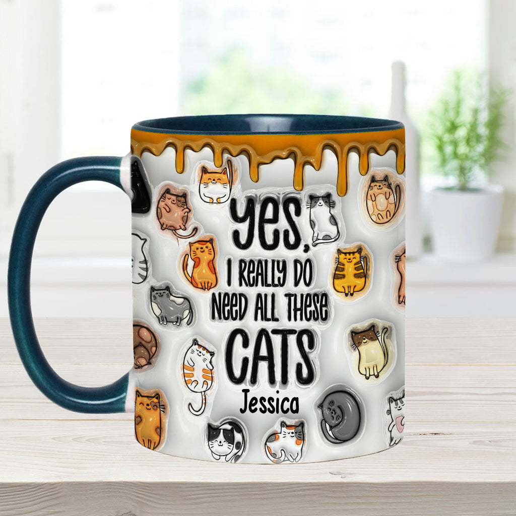 Oui, j'ai besoin de tous ces chats ! – Mug personnalisé à motif chat