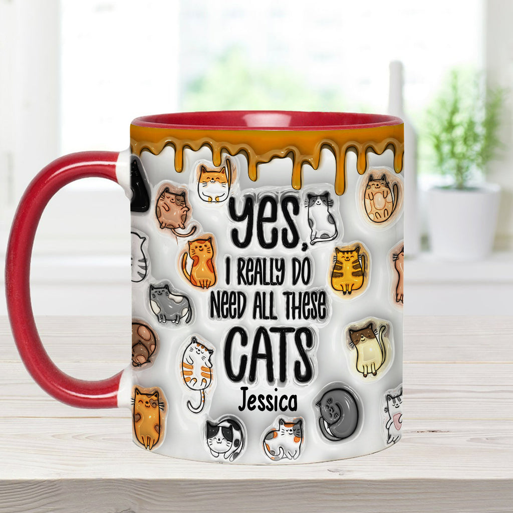 Oui, j'ai besoin de tous ces chats ! – Mug personnalisé à motif chat