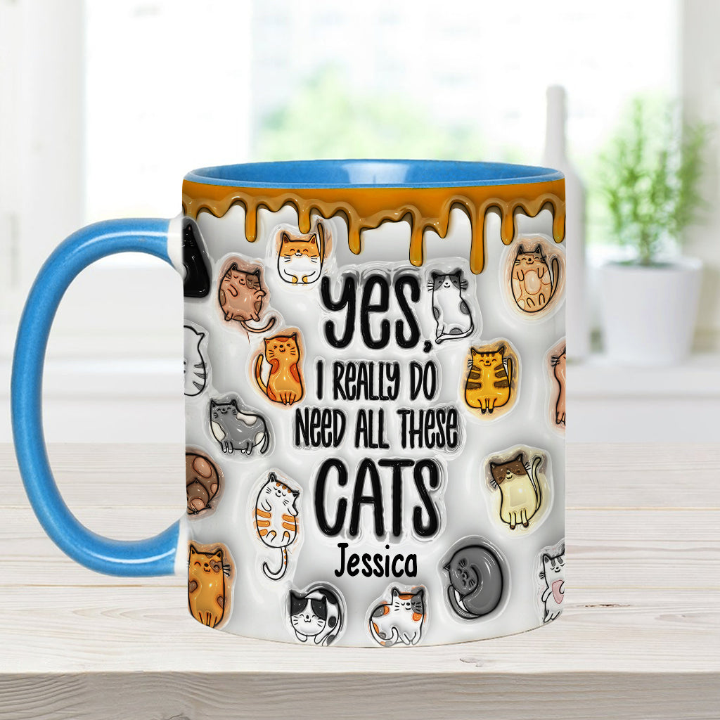 Oui, j'ai besoin de tous ces chats ! – Mug personnalisé à motif chat