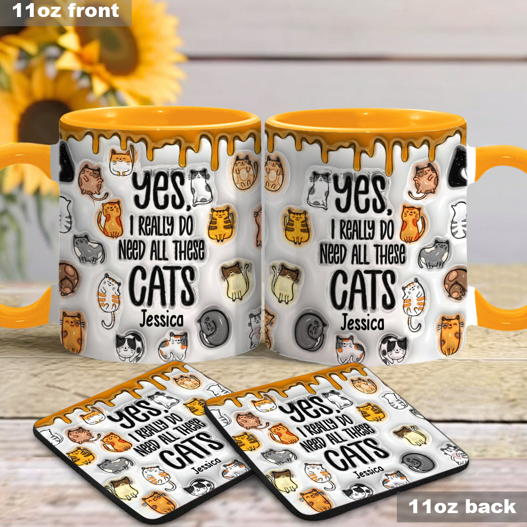 Oui, j'ai besoin de tous ces chats ! – Mug personnalisé à motif chat