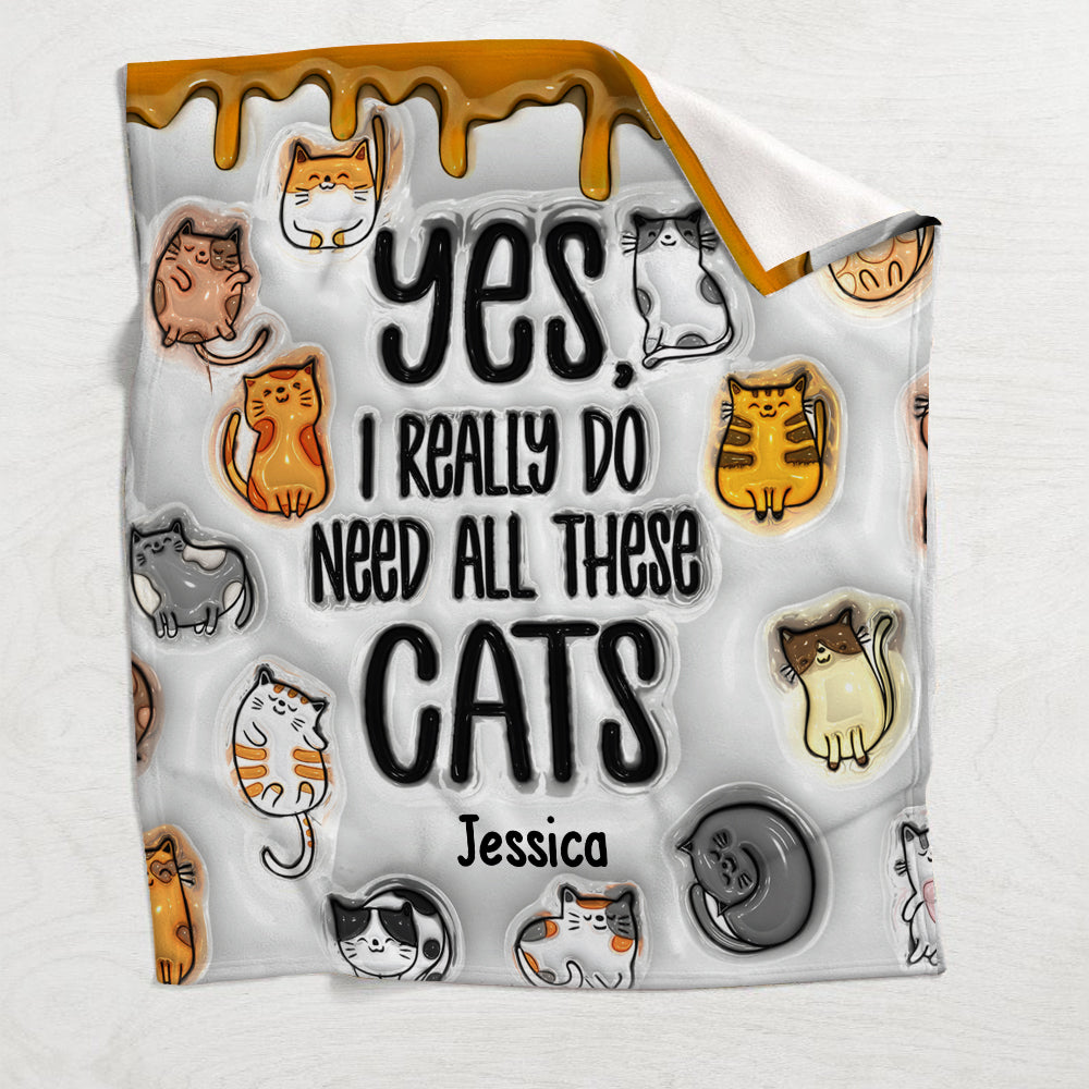 Oui, j'ai vraiment besoin de tous ces chats - Couverture personnalisée pour chat