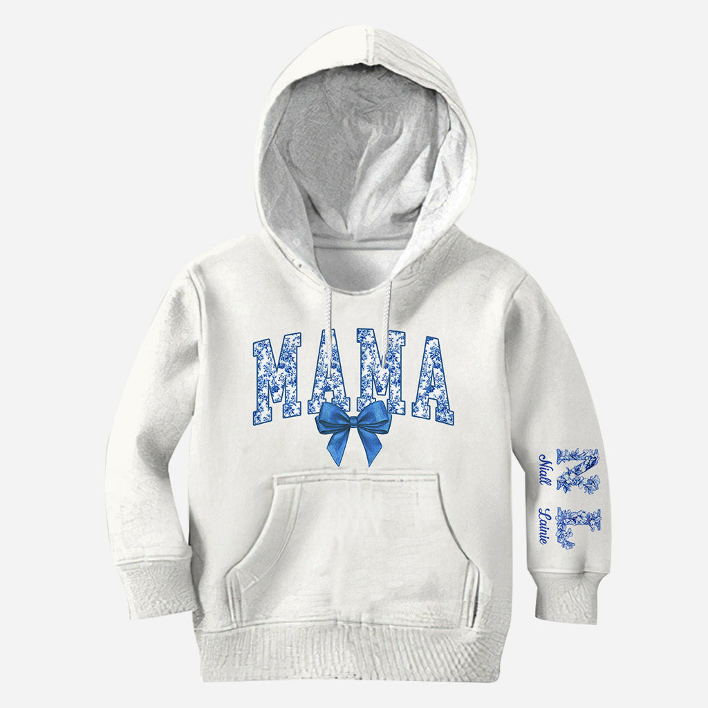 Blue & Pink Floral Toile Mama, Grandma - Personalized Mother All Over Shirt