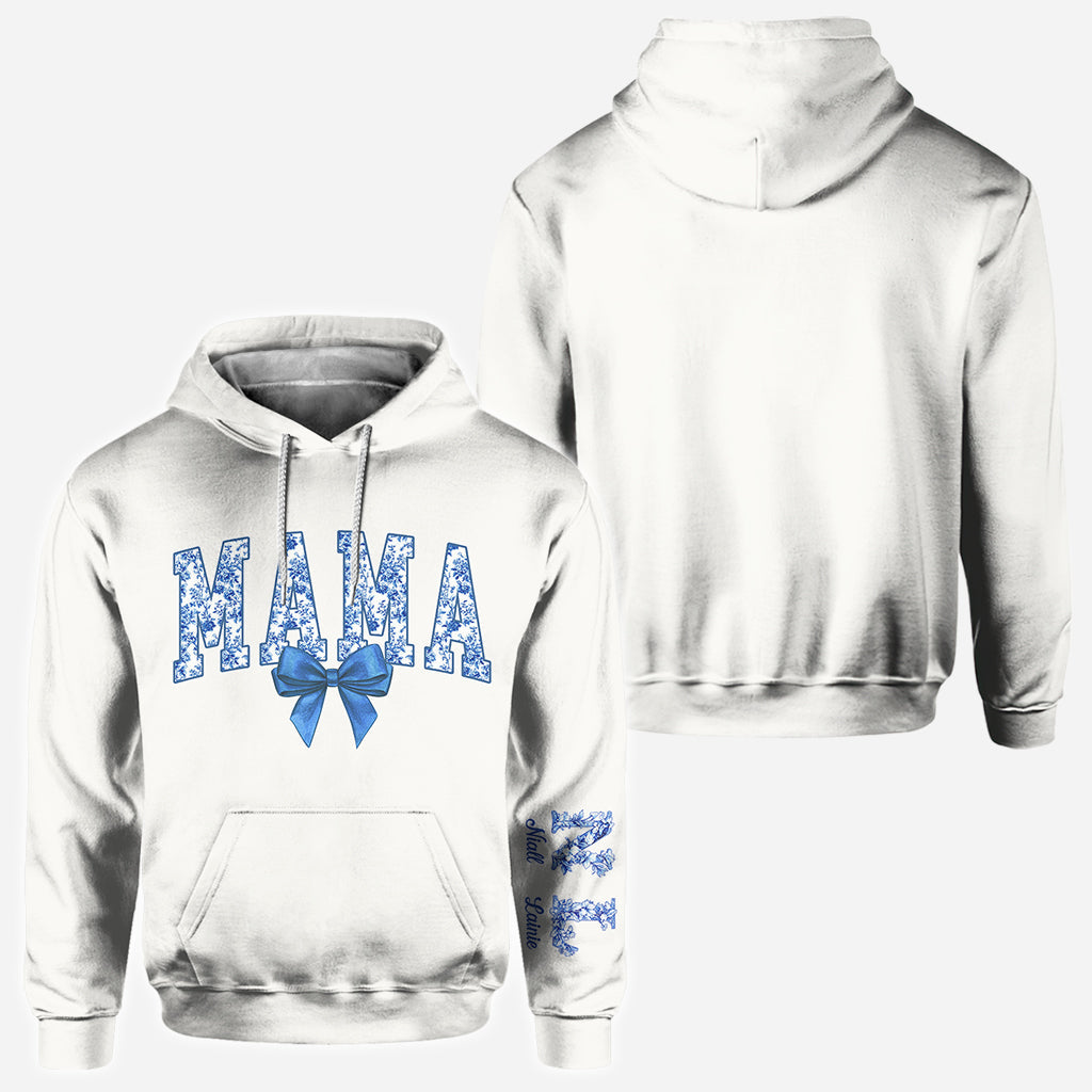 Blue & Pink Floral Toile Mama, Grandma - Personalized Mother All Over Shirt