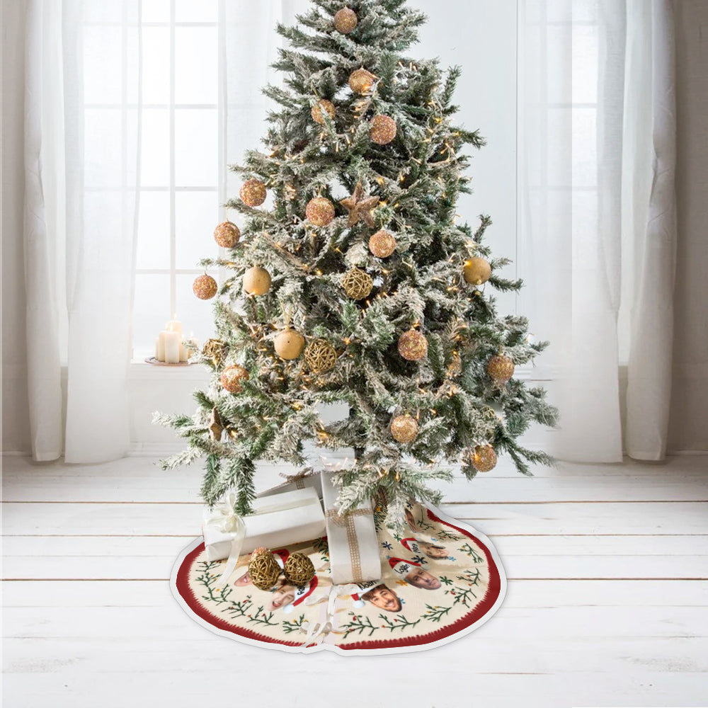 Funny Face Cutout Family - Personalized Family Tree Skirt