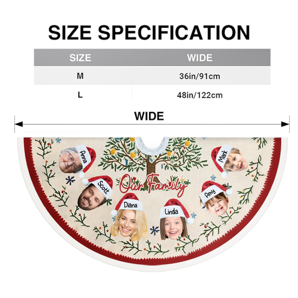 Funny Face Cutout Family - Personalized Family Tree Skirt