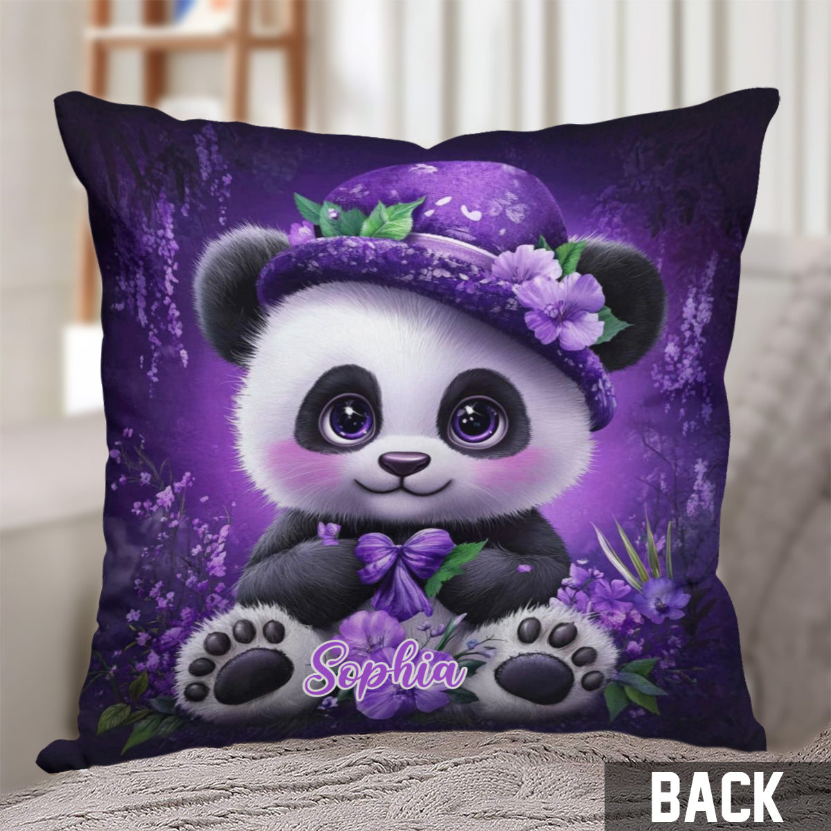Coussin décoratif Panda mignon - Personnalisé pour les amoureux des pandas