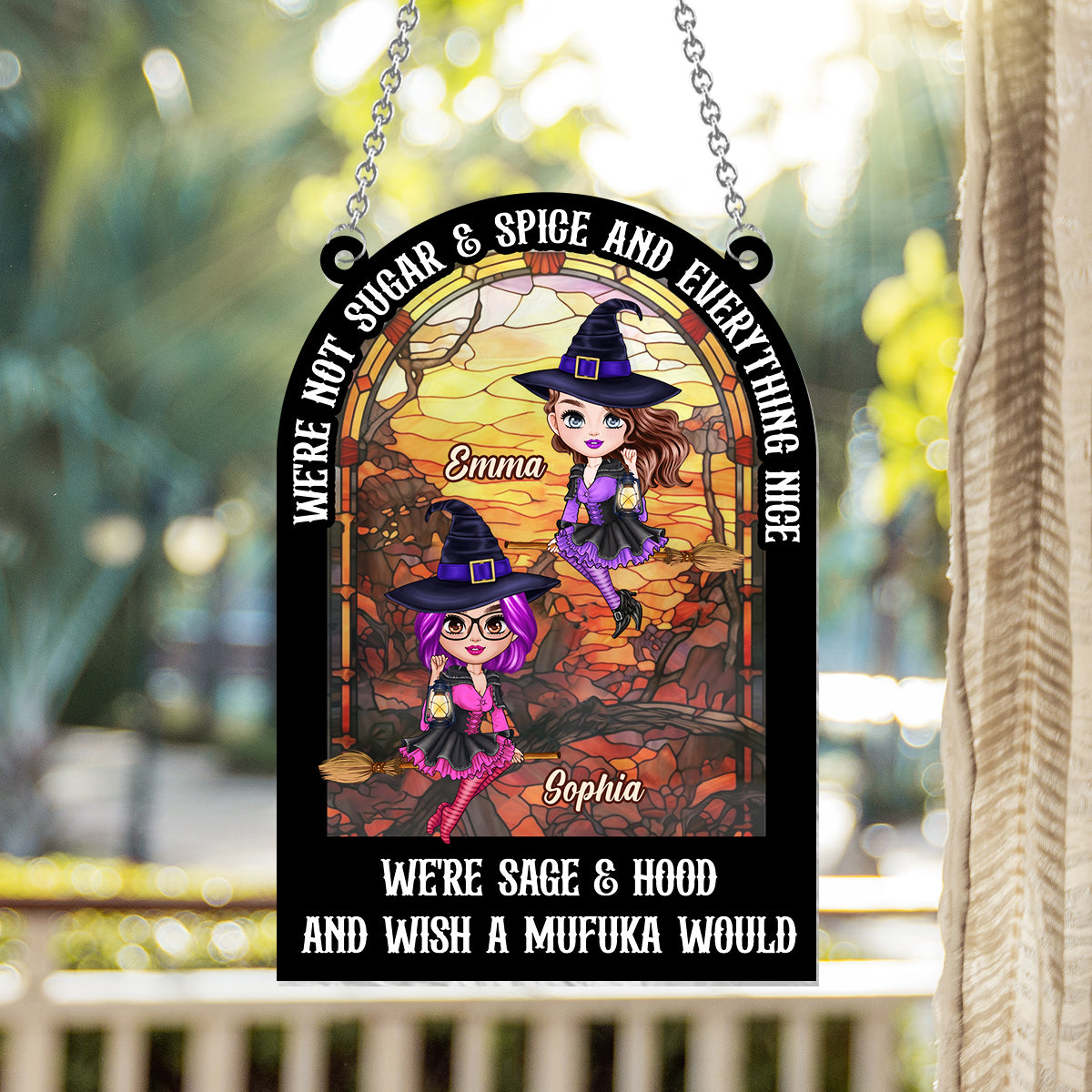 Nous ne sommes pas tout rose et tout gentils - Attrape-soleil personnalisé à suspendre à la fenêtre pour meilleure amie 