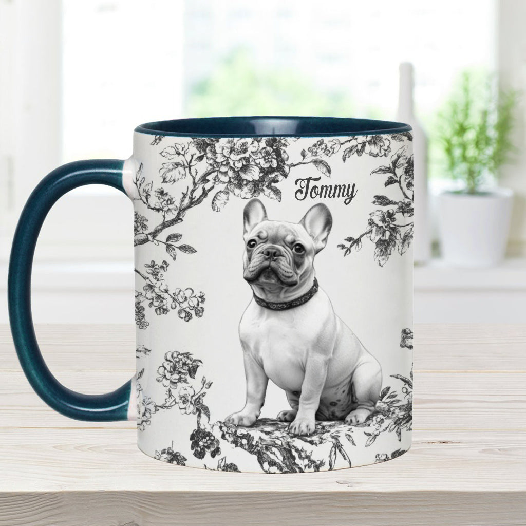 Custom Photo Puppy Toile de Jouy - Personalized Dog Accent Mug