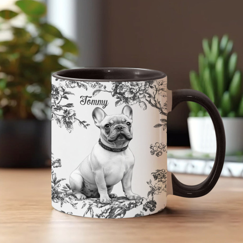 Custom Photo Puppy Toile de Jouy - Personalized Dog Accent Mug