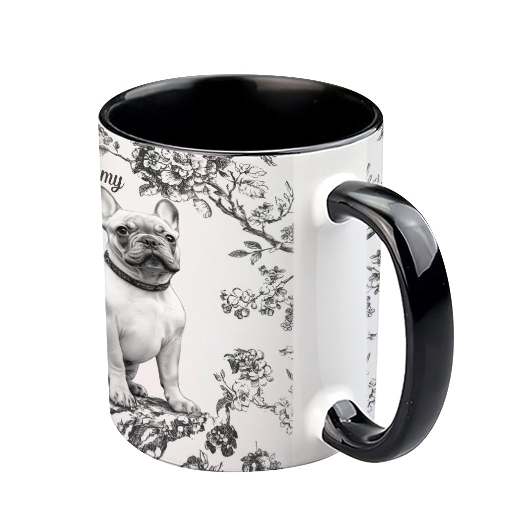Custom Photo Puppy Toile de Jouy - Personalized Dog Accent Mug