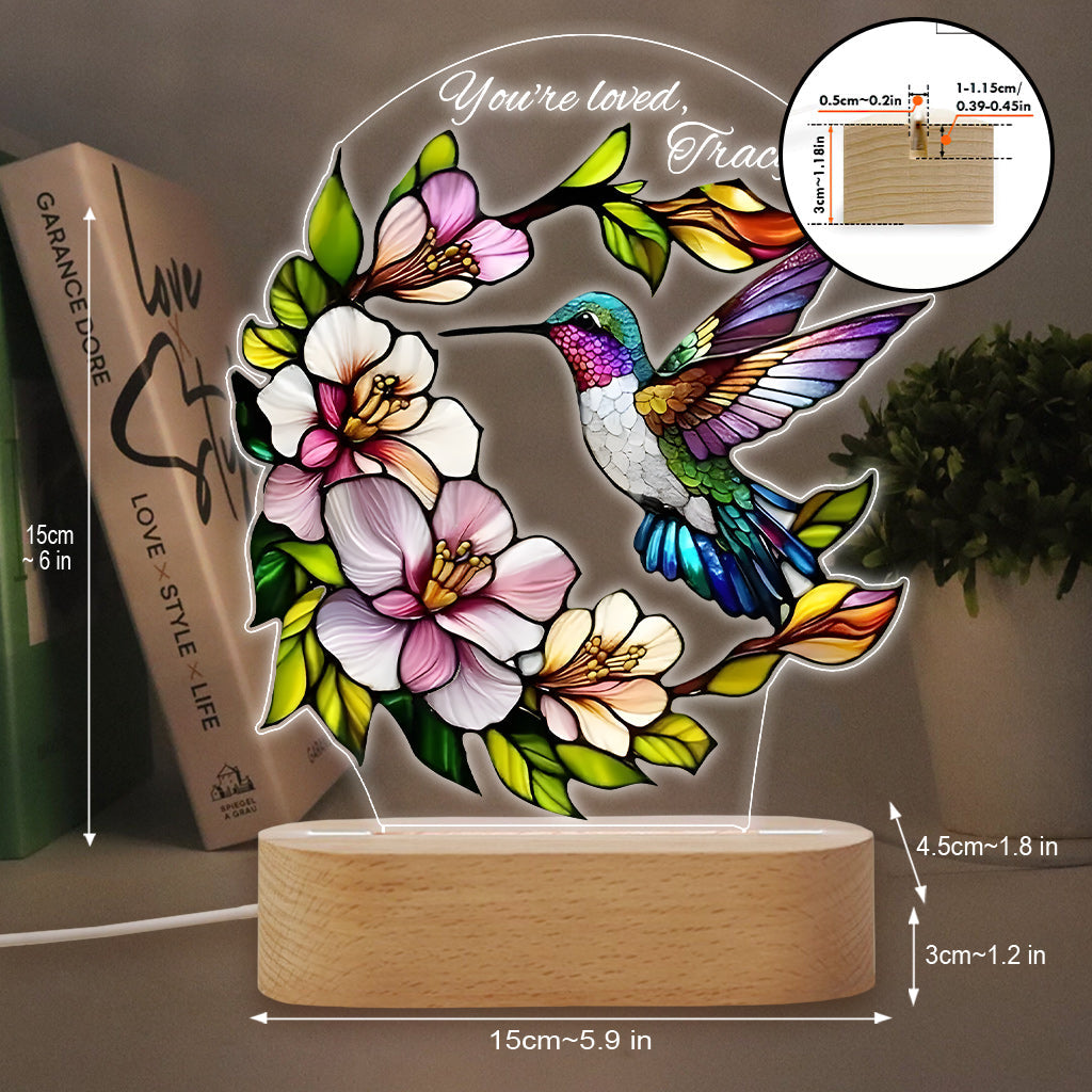 Nature Lovers Butterfly Dragonfly Bee Hummingbird - Personalized Gardening Shaped Plaque Light Base
