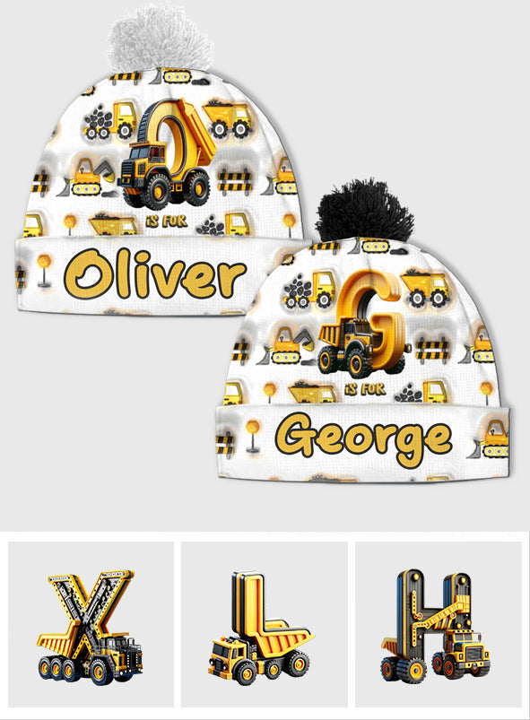 Construction Alphabet Letter - Personalized Kid Beanie Hat