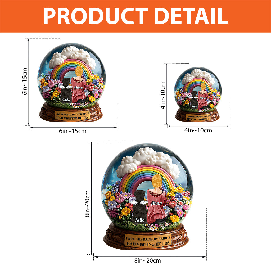 J'aimerais que le Pont Arc-en-ciel ait des heures de visite - Plaque acrylique personnalisée en forme de chien