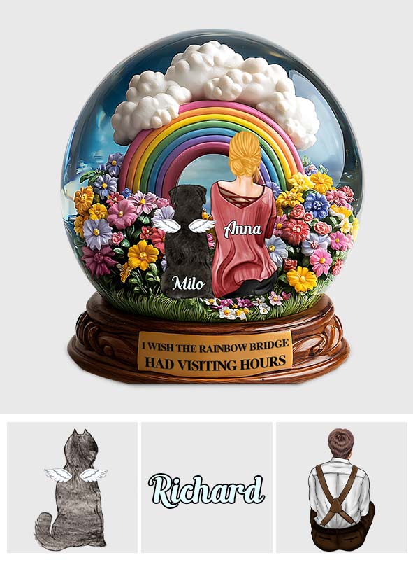 J'aimerais que le Pont Arc-en-ciel ait des heures de visite - Plaque acrylique personnalisée en forme de chien