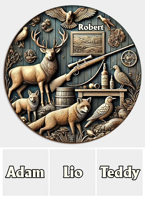 Best Hunter Ever - Personalized Hunting Round Wood Sign
