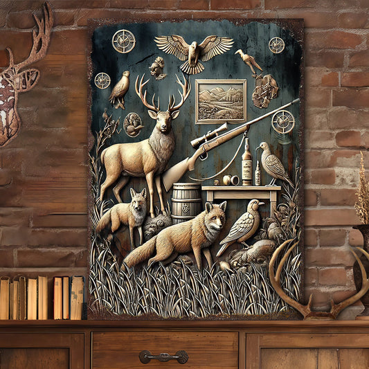 Passionné de chasse - Panneau métallique rectangulaire personnalisé sur le thème de la chasse