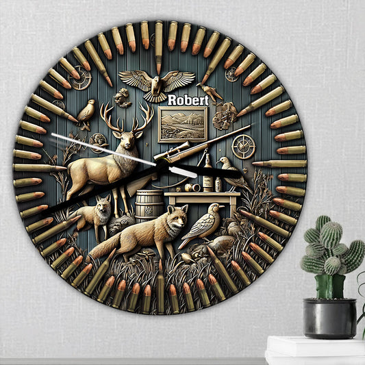 C'est l'heure de la chasse ! - Horloge murale de chasse personnalisée