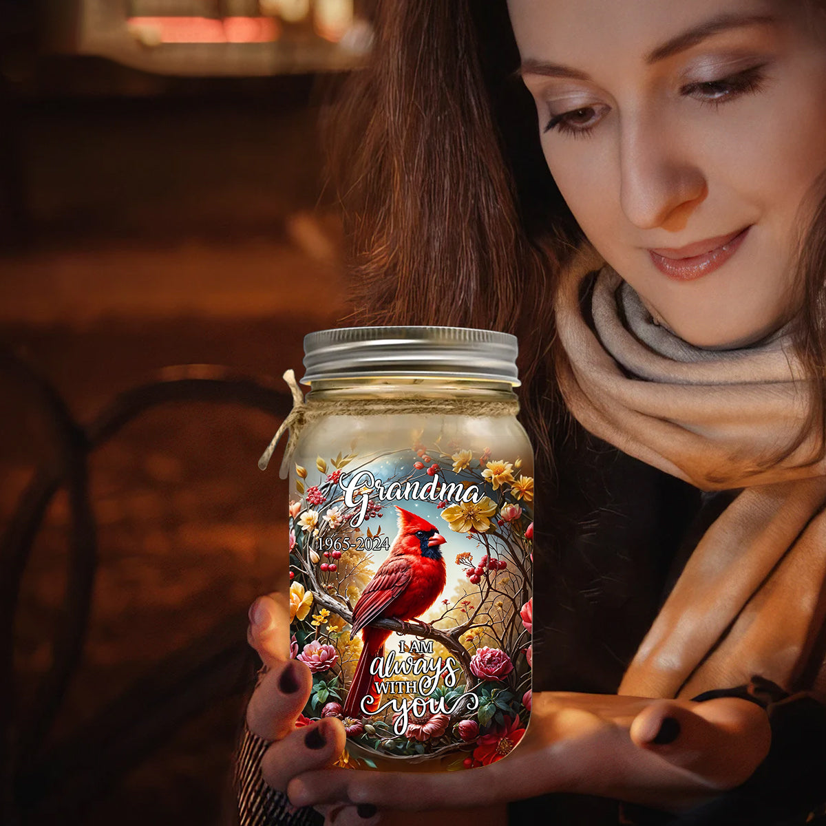 Angel's Whisper - Personalized Memorial Mason Jar Light