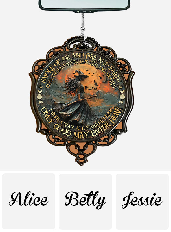 Fumée d'air, de feu et de terre - Ornement de voiture personnalisé de sorcière