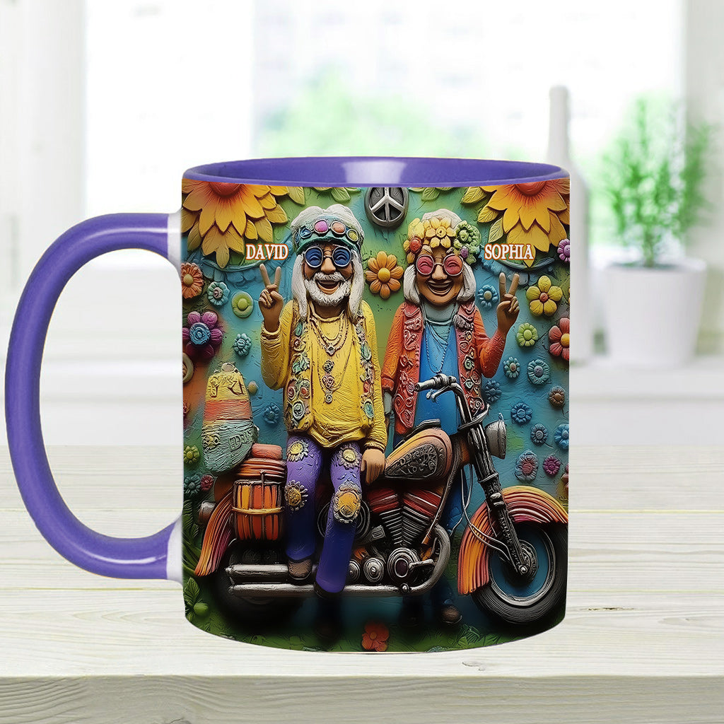 Love And Peace - Personalized Hippie Accent Mug