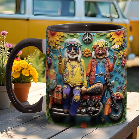 Amour et Paix - Mug personnalisé style hippie