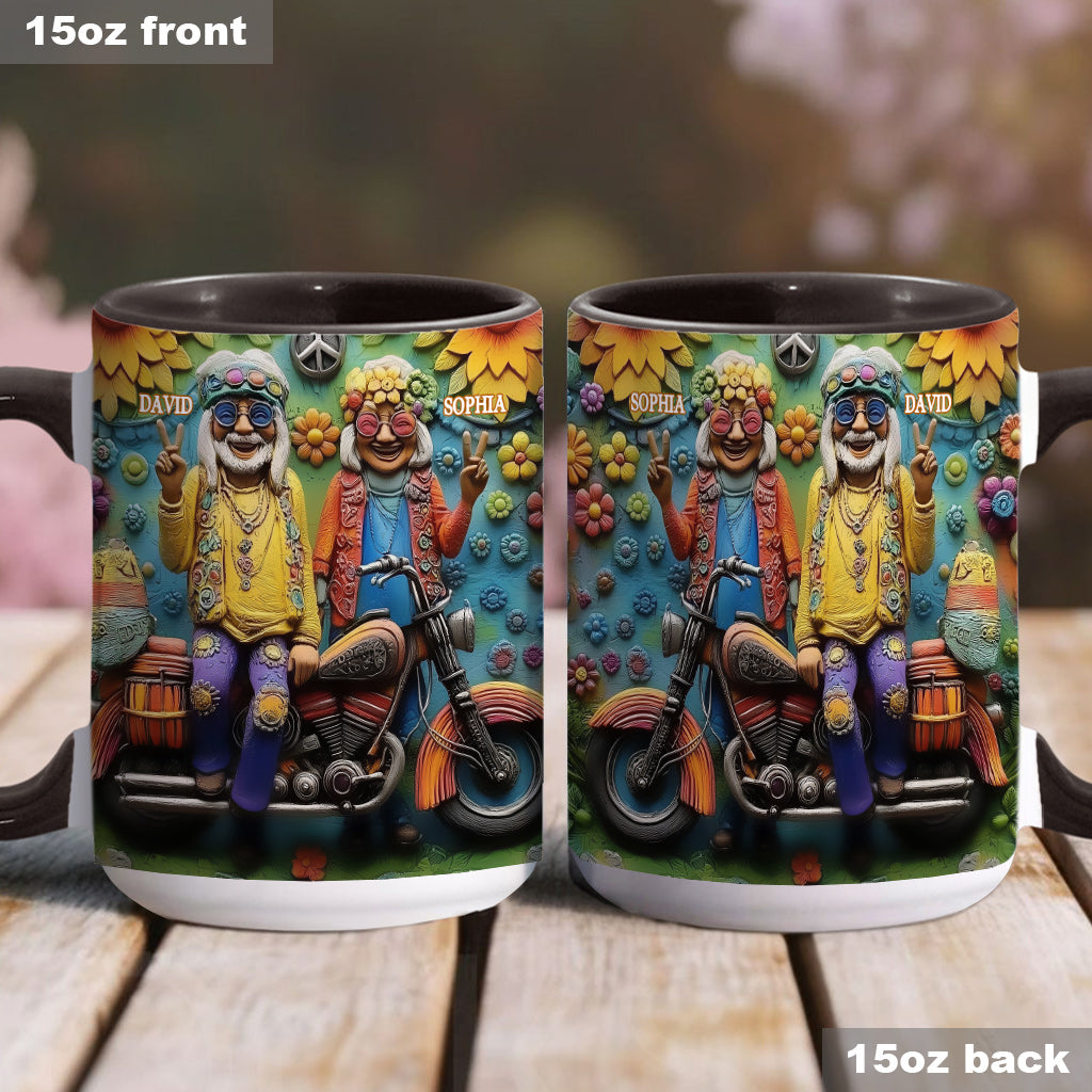 Love And Peace - Personalized Hippie Accent Mug