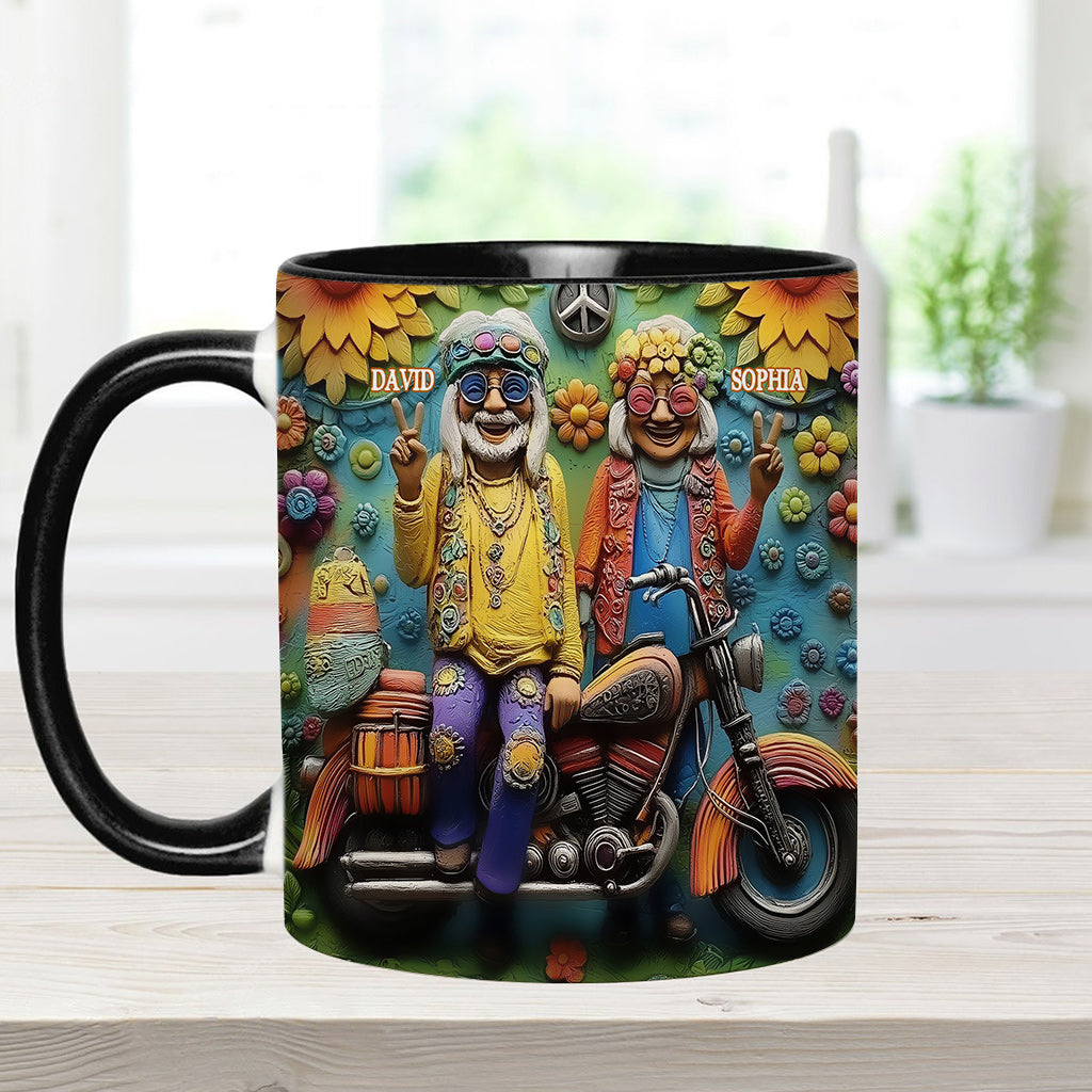 Love And Peace - Personalized Hippie Accent Mug