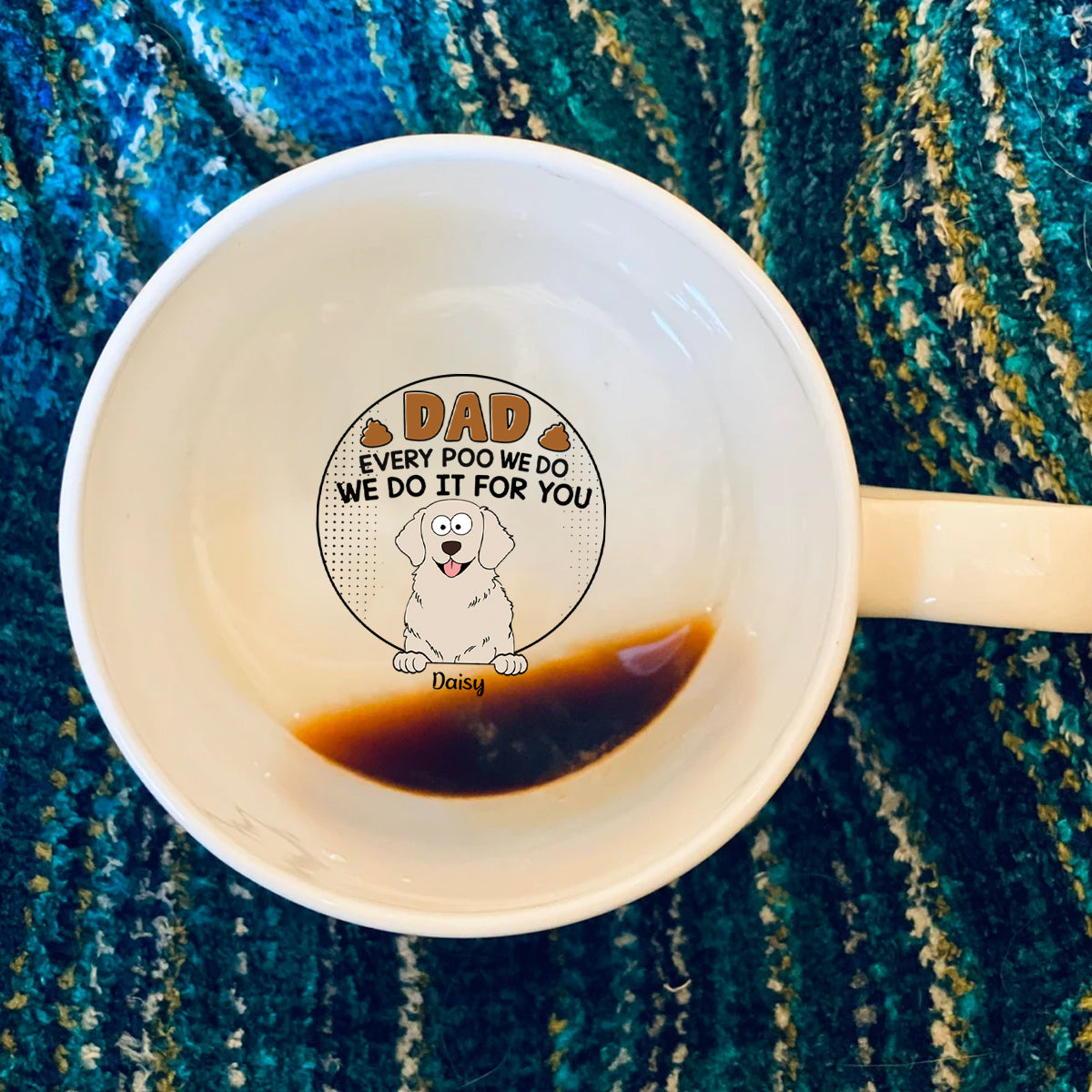 Mug personnalisé « Papa Maman À chaque fois que je fais caca » avec message caché pour chien
