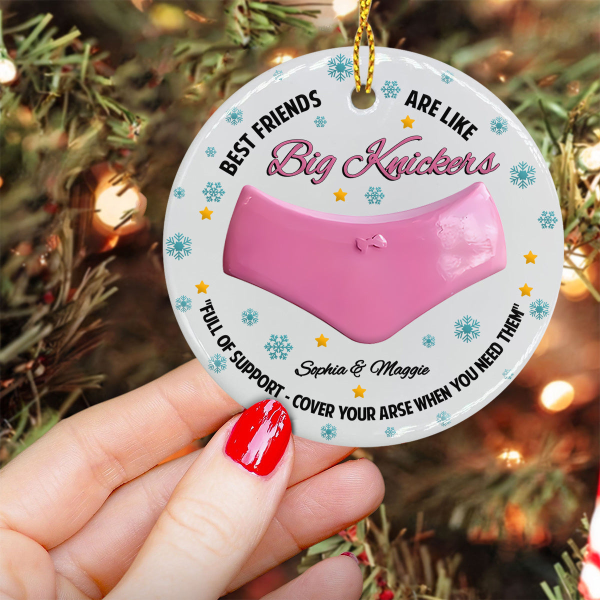 Les meilleures amies, c'est comme des culottes XXL - Ornement rond en céramique personnalisé pour meilleure amie