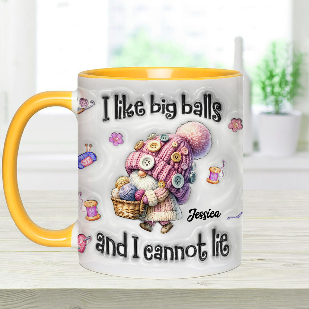 J'aime les grosses boules et je ne peux pas mentir - Mug personnalisé à motif crochet