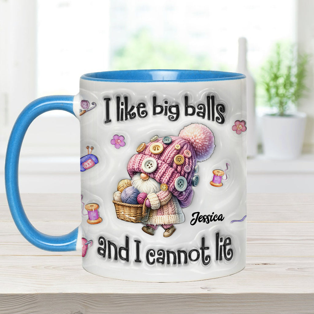 J'aime les grosses boules et je ne peux pas mentir - Mug personnalisé à motif crochet