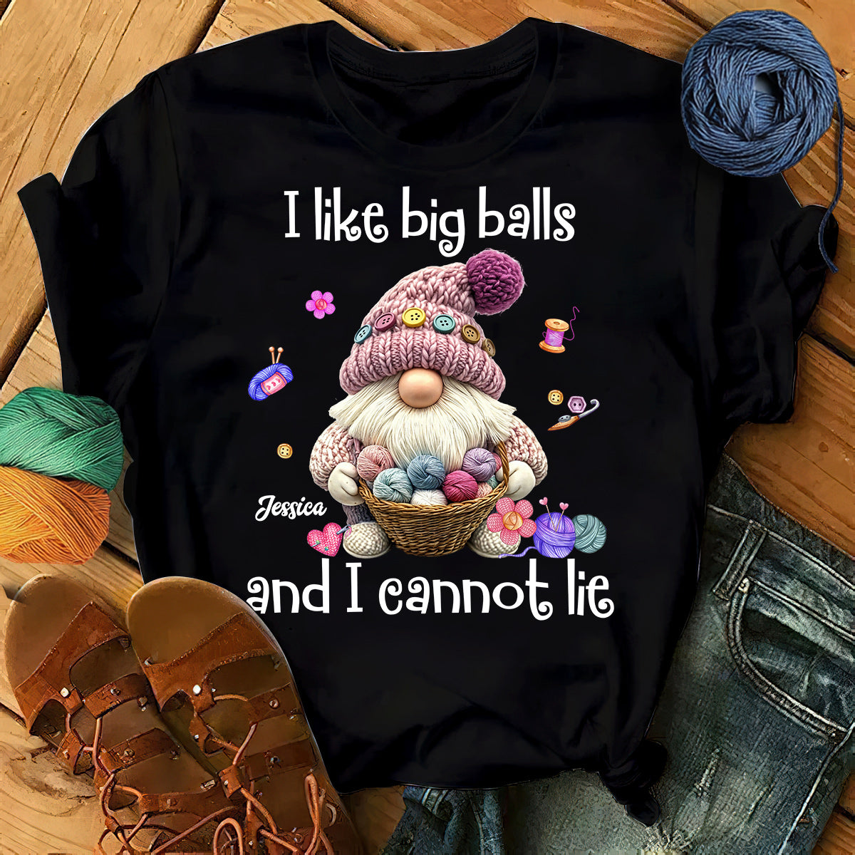 J'aime les grosses boules et je ne peux pas mentir - T-shirt et sweat à capuche personnalisés au crochet