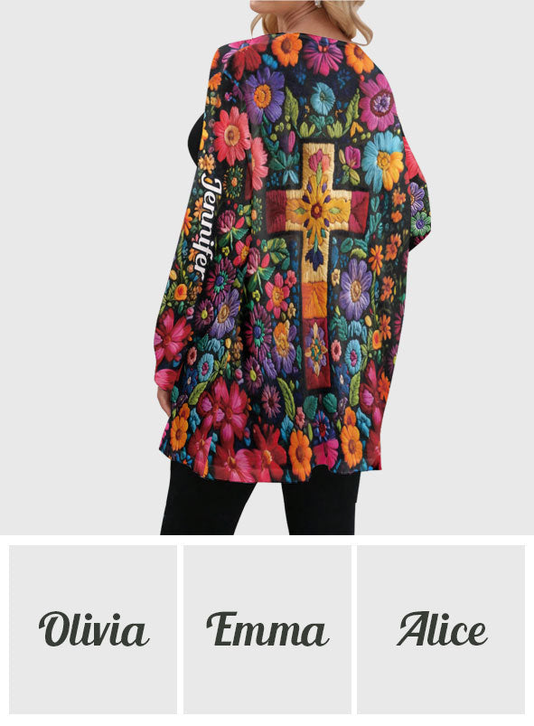 Floral - Personalized Christian Cardigan