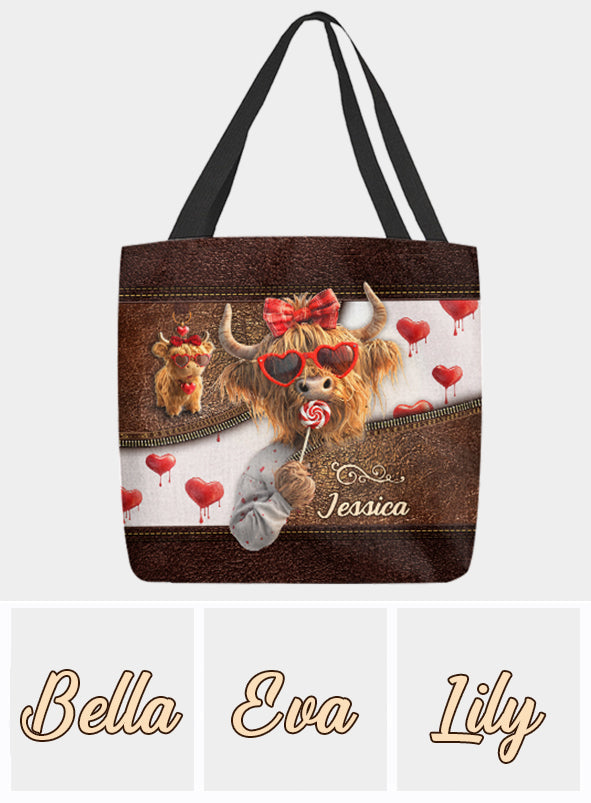 Valentines Cow - Personalized Tote Bag