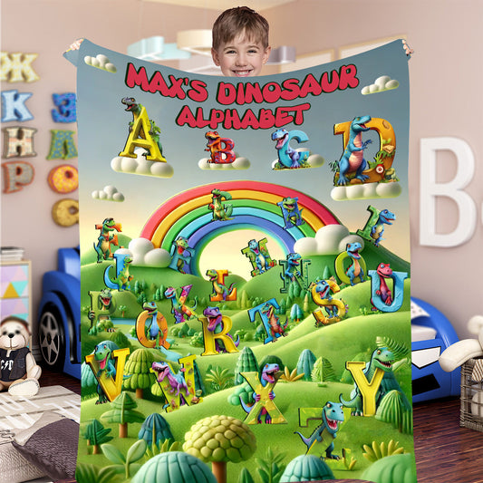 Couverture enfant personnalisée Alphabet Dinosaures - Couverture enfant personnalisée