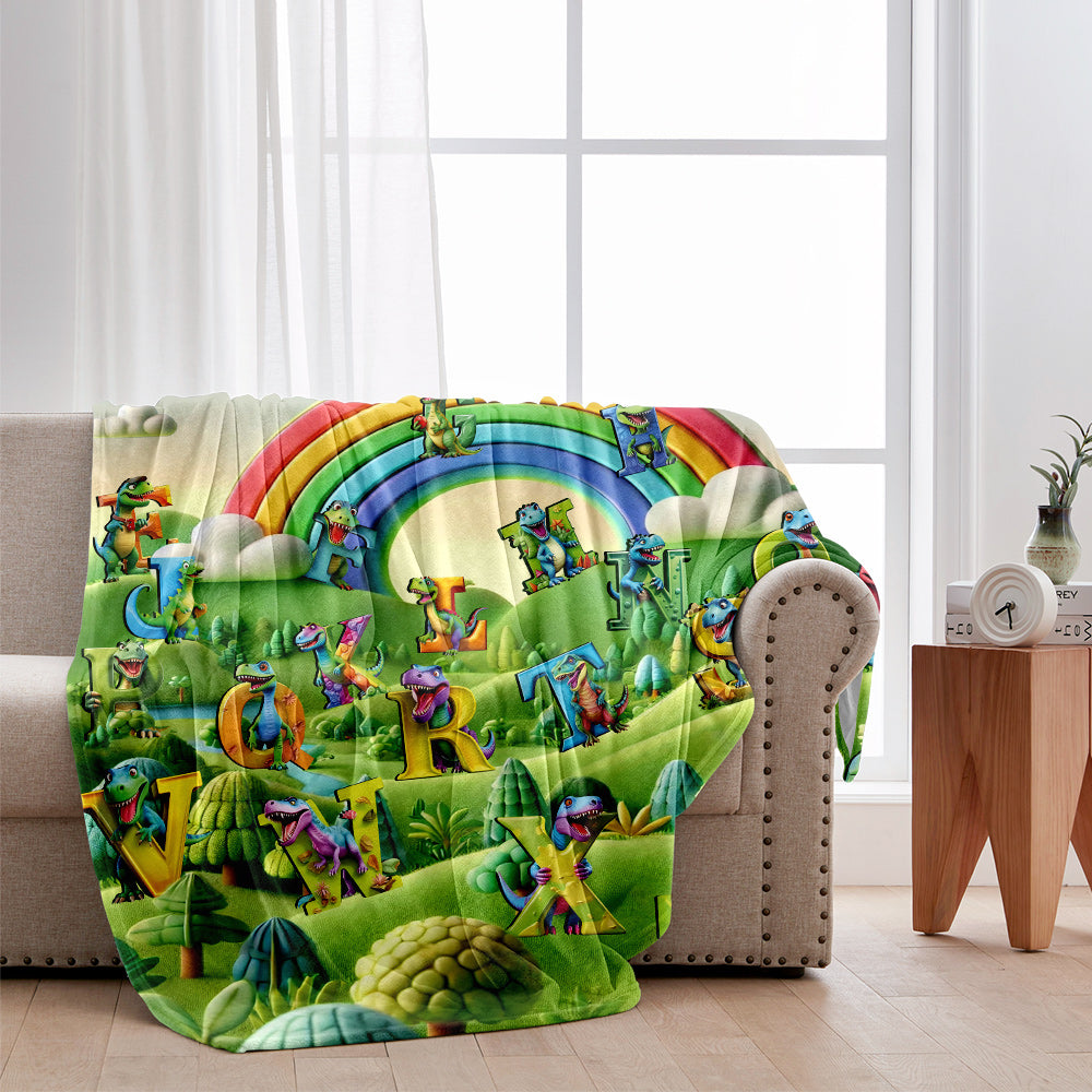 Dinosaur Alphabet - Personalized Kid Blanket