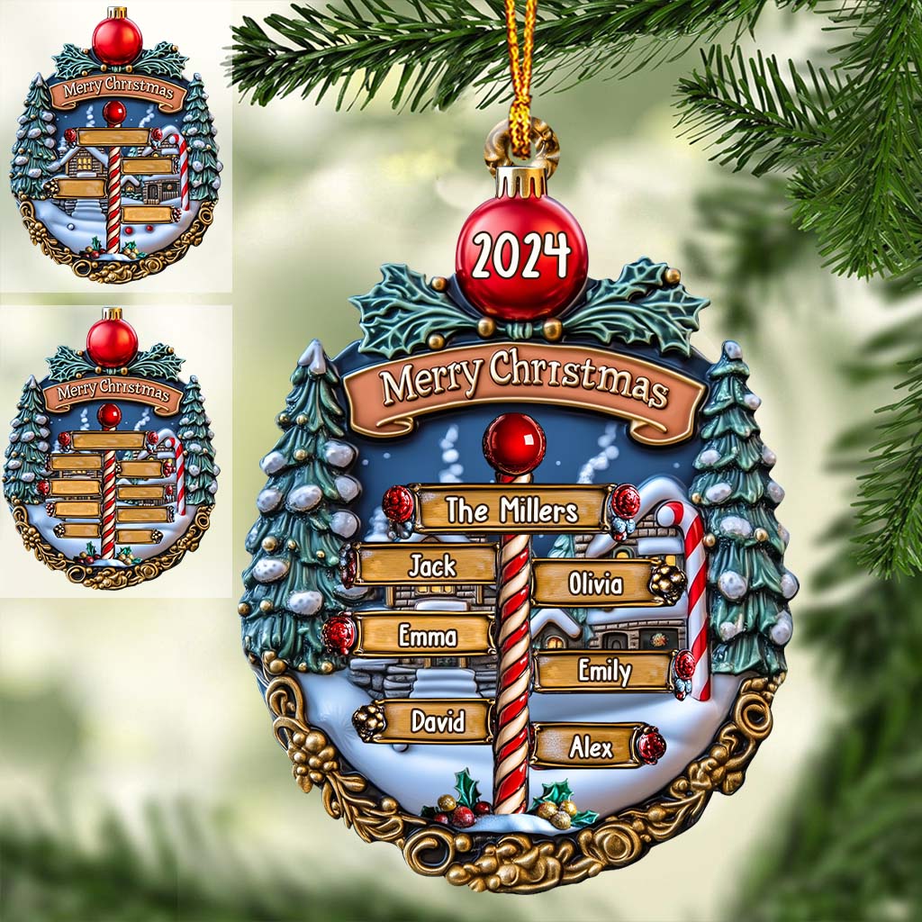 Merry Christmas 2024 - Personalized Family Ornament