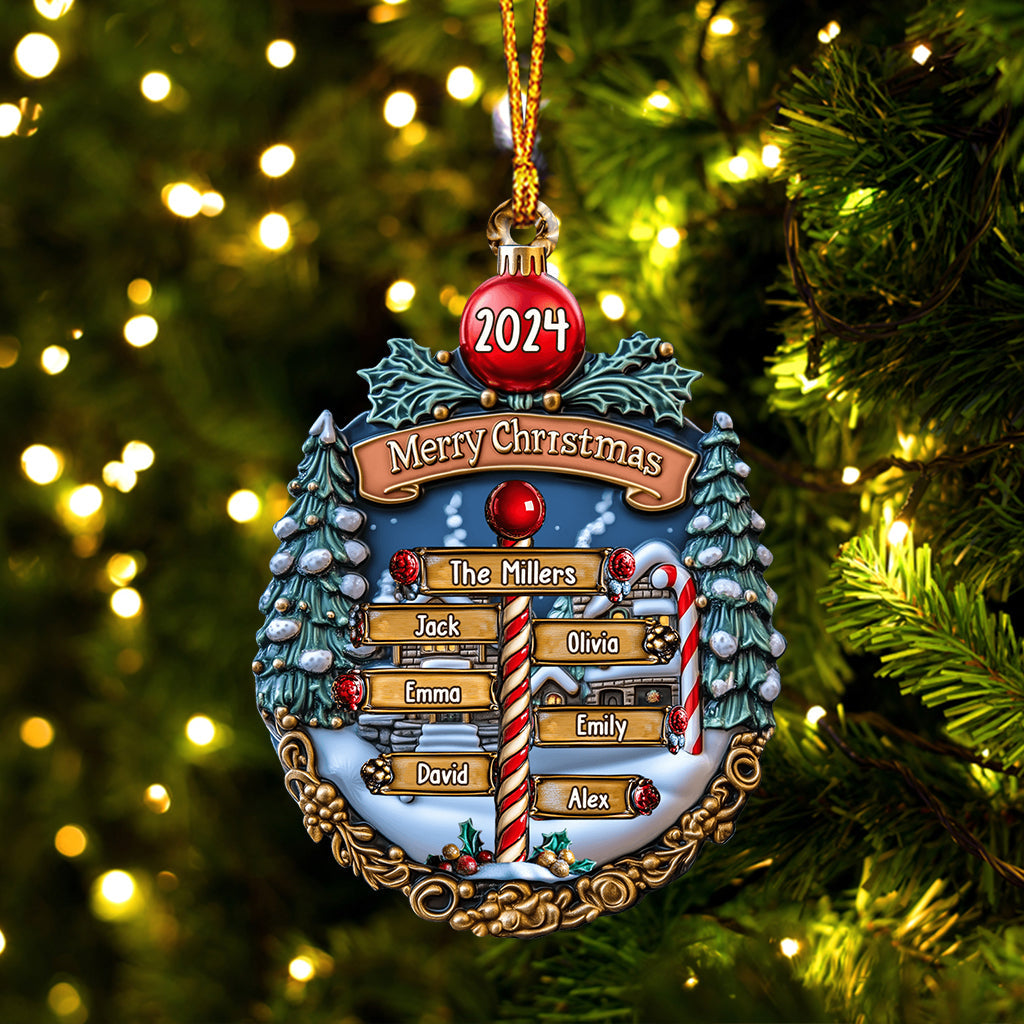 Merry Christmas 2024 - Personalized Family Ornament