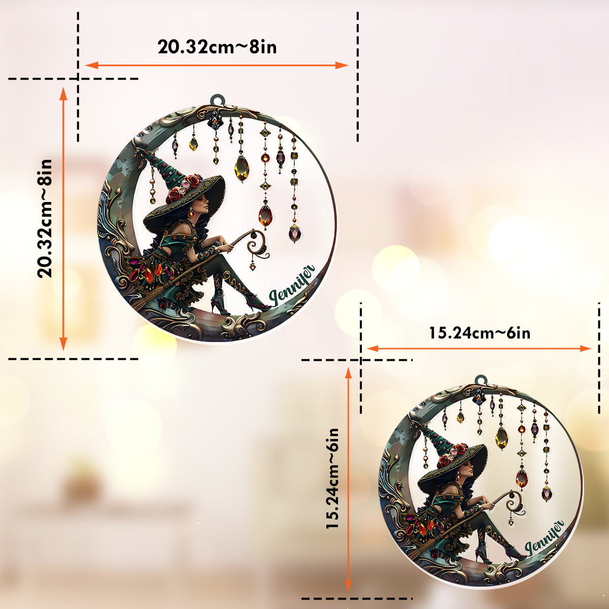 Beautiful Witch - Personalized Witch Window Hanging Suncatcher Ornament