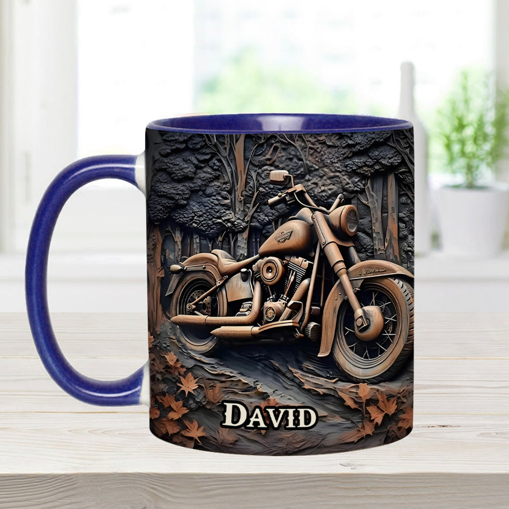Never Underestimate An Old Man With A Motorcycle - Personalized Biker Accent Mug