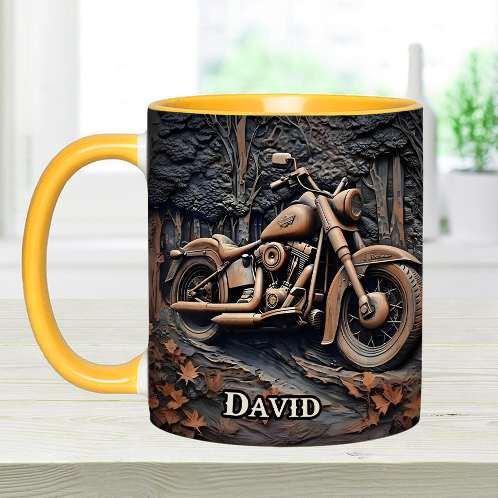 Never Underestimate An Old Man With A Motorcycle - Personalized Biker Accent Mug
