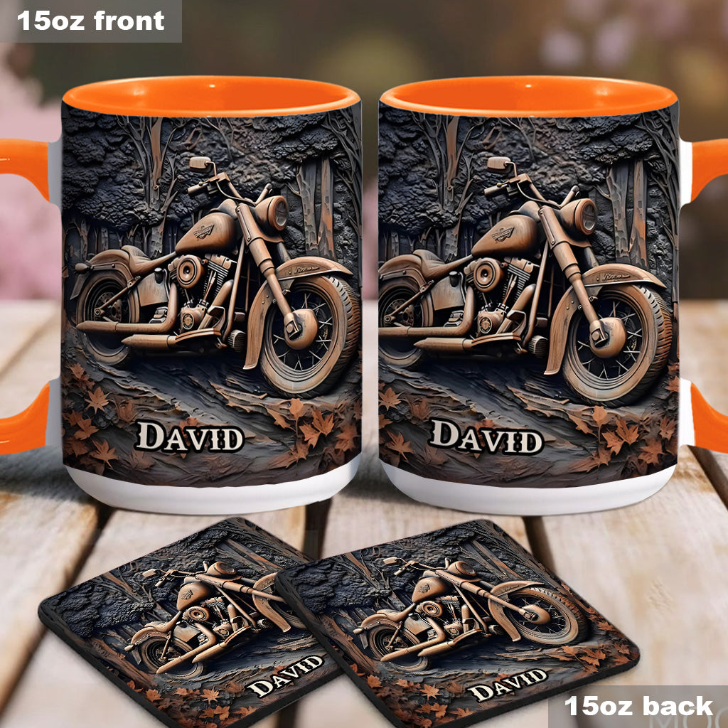 Never Underestimate An Old Man With A Motorcycle - Personalized Biker Accent Mug