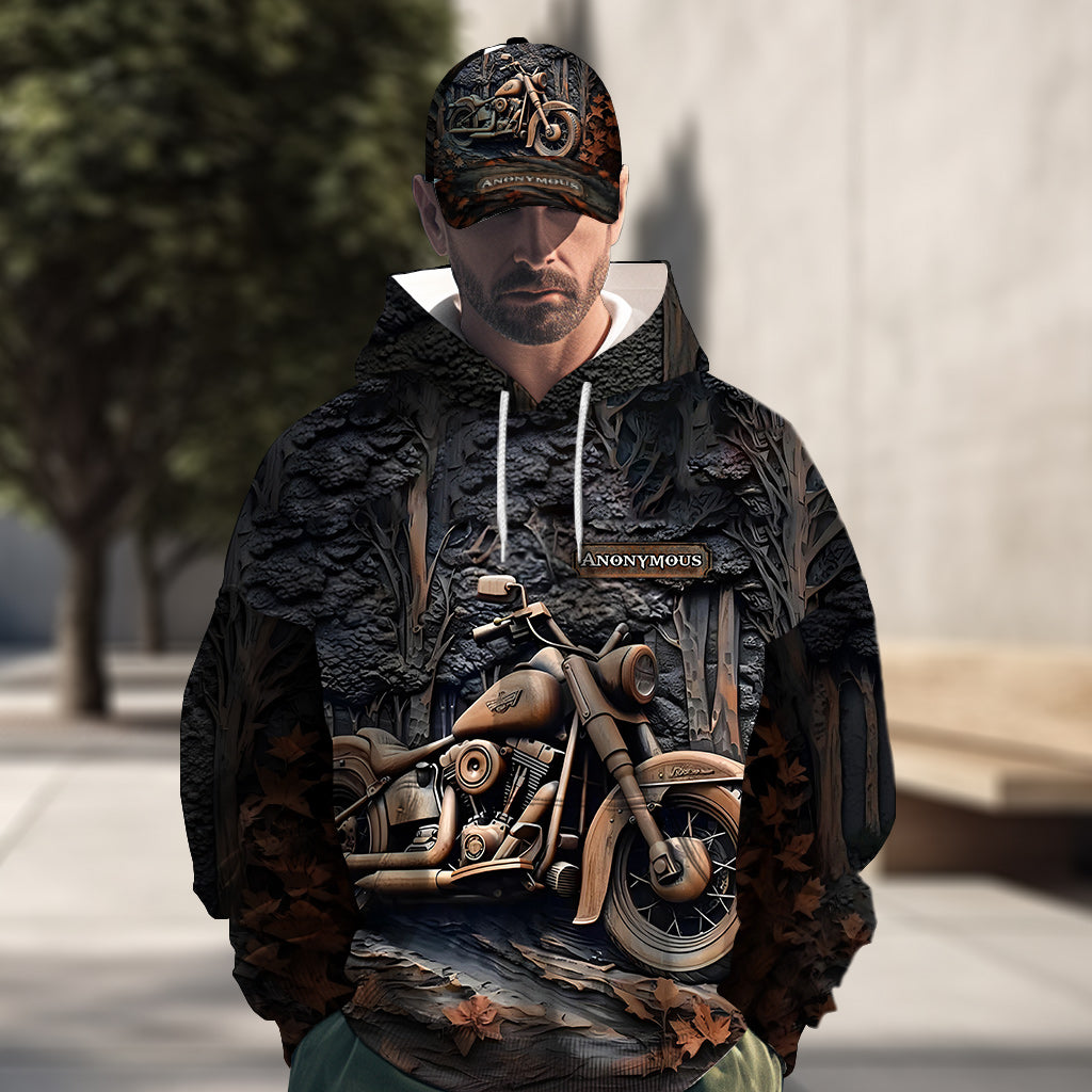 Il est temps de rouler ! - Sweat à capuche et casquette classique personnalisés pour motards avec imprimé intégral