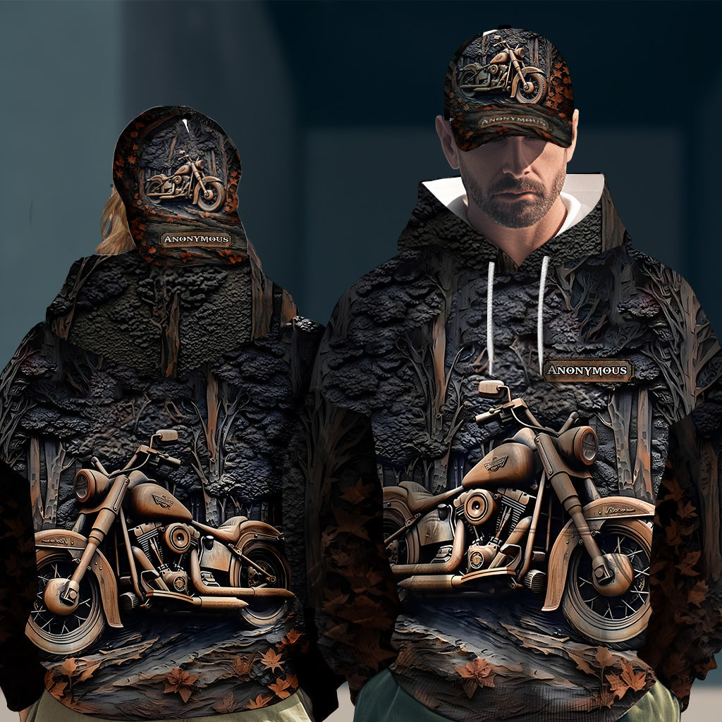 Il est temps de rouler ! - Sweat à capuche et casquette classique personnalisés pour motards avec imprimé intégral