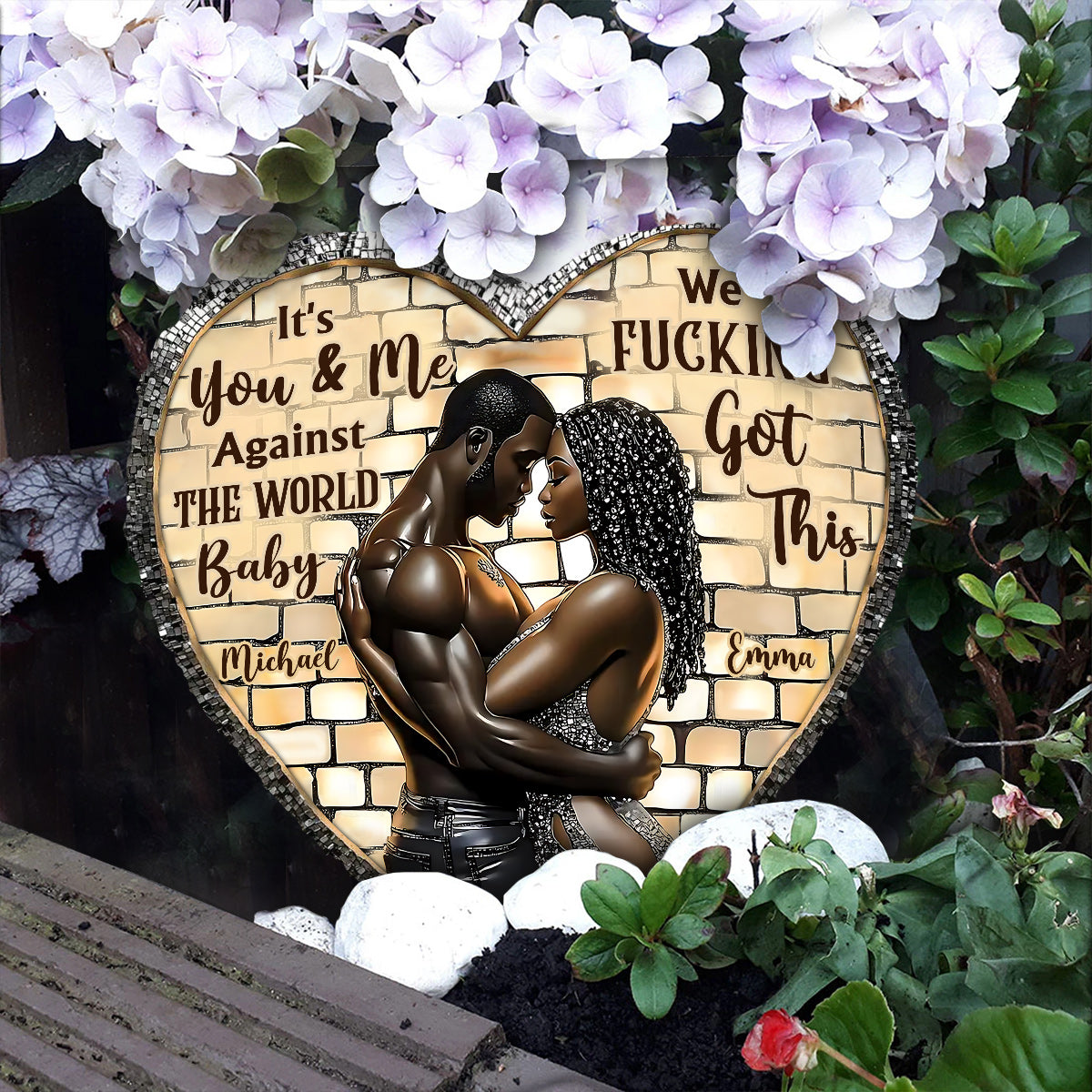 It's You & Me - Personalized Couple Heart Shaped Stone